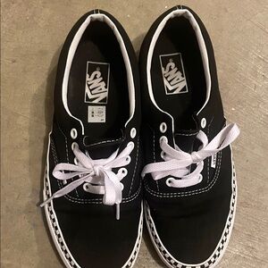 Vans Classic Black Canvas Shoes with White Laces